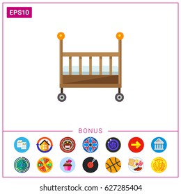 Baby bed icon