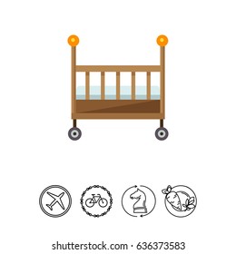 Baby bed icon