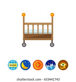 Baby bed icon