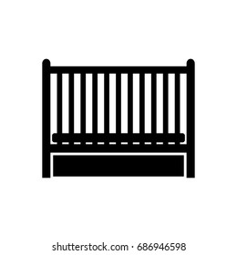 Baby bed icon .