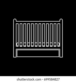 Baby bed icon .
