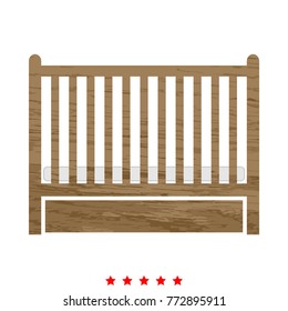 Baby bed icon .