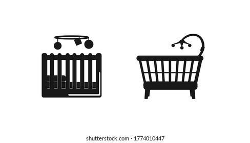Baby bed icon. baby cradle icon. cradle icon