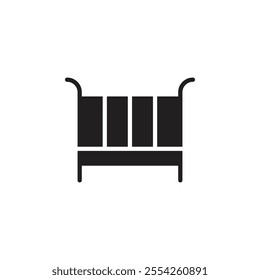 Baby bed icon Flat line illustration