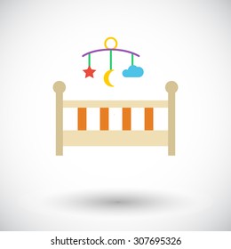 Baby bed icon. Flat vector related icon for web and mobile applications. It can be used as - logo, pictogram, icon, infographic element. Vector Illustration. 