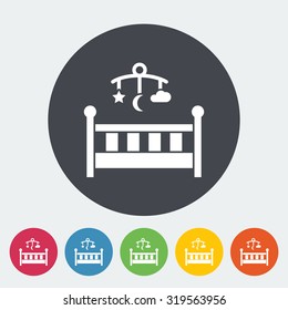 Baby bed icon. Flat vector related icon for web and mobile applications. It can be used as - logo, pictogram, icon, infographic element. Vector Illustration.