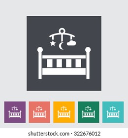 Baby Bed Icon. Flat Vector Related Icon For Web And Mobile Applications. It Can Be Used As - Logo, Pictogram, Icon, Infographic Element. Vector Illustration.