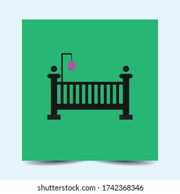 Baby bed icon vector. Editable EPS file. Vector illustration.