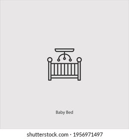 baby bed icon vector isolated on white background