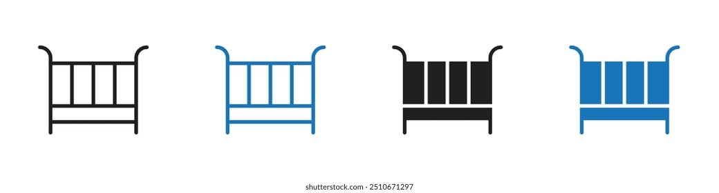 Babybett-Symbol Vektorgrafik-Set