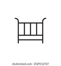 Baby bed icon Vector set outline