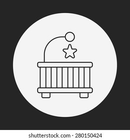 baby bed line icon