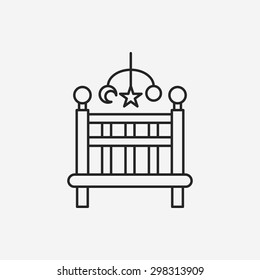baby bed line icon