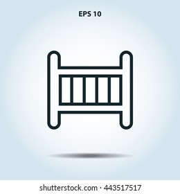 baby bed line icon