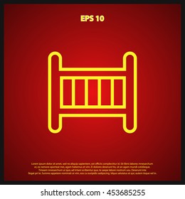 baby bed line icon