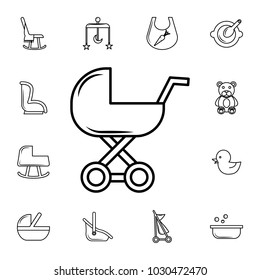 baby bed line icon. Set of baby element. Premium quality graphic design. Signs, outline symbols collection, simple thin line icon for websites,  on white background