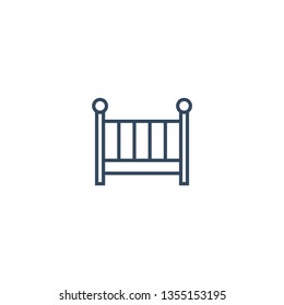 Baby bed line icon for web and mobile