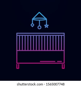 Baby bed nolan icon. Simple thin line, outline vector of household icons for ui and ux, website or mobile application