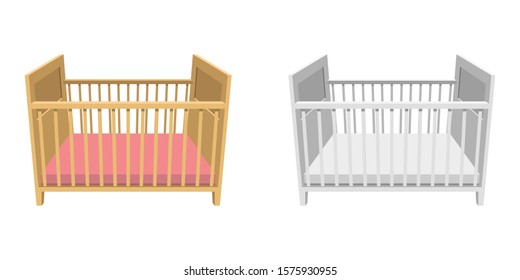 Baby bed vector design illustration isolated on white background