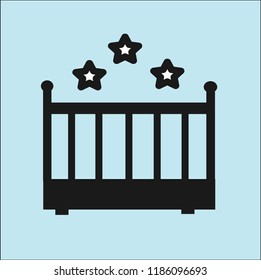 baby bed vector icon