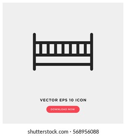 Baby bed vector icon