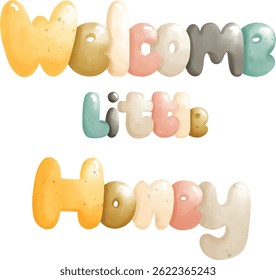 baby bee clipart, baby shower, welcome to little honey.