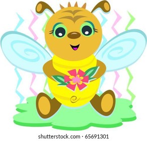 Baby Bee with Flower