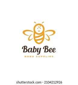 Logo de la tienda de abejas para bebés Vector