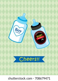 baby beer milk bottle cheers greeting vector