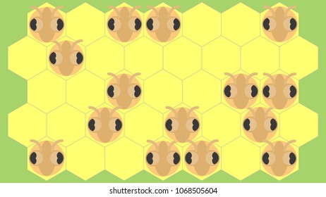 Baby bees in the beehive.