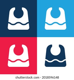 Baby Bib Blue And Red Four Color Minimal Icon Set