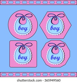 Baby bib for boy in vector EPS
