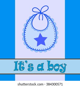 Baby bib for boy in vector EPS