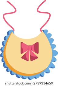 Baby bib featuring a cute pink bow at the center, perfect for mealtime messes.