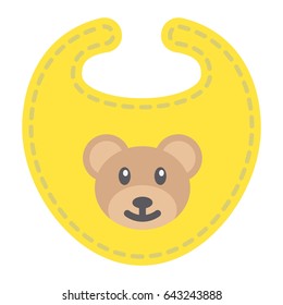 Baby bib flat icon, kid and clothes, vector graphics, a colorful solid pattern on a white background, eps 10.