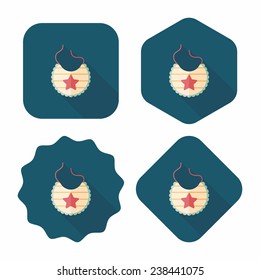 baby bib flat icon with long shadow,eps10