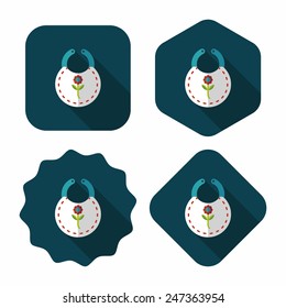 baby bib flat icon with long shadow,EPS 10