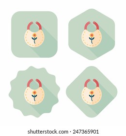 baby bib flat icon with long shadow,EPS 10