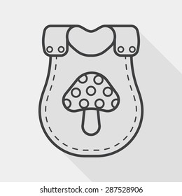 baby bib flat icon with long shadow,EPS 10, line icon