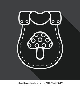 baby bib flat icon with long shadow,EPS 10, line icon