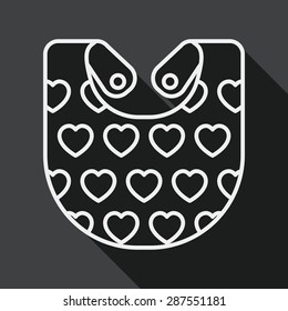 baby bib flat icon with long shadow,EPS 10, line icon