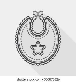 baby bib flat icon with long shadow,EPS 10, line icon