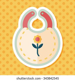 baby bib flat icon with long shadow,EPS 10