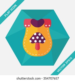 baby bib flat icon with long shadow,EPS 10