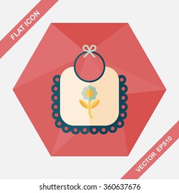 baby bib flat icon with long shadow,EPS 10