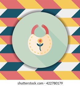 baby bib flat icon with long shadow,EPS 10