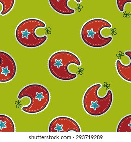 baby bib flat icon,EPS 10 seamless pattern background