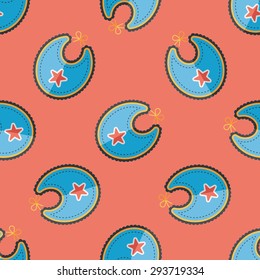 baby bib flat icon,EPS 10 seamless pattern background