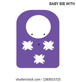 baby bib with flower icon white background simple element illustration fashion concept