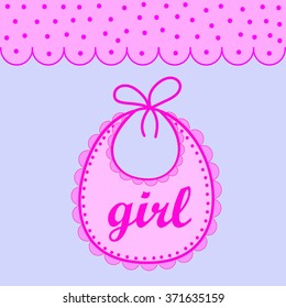 Baby bib for girl in vector EPS